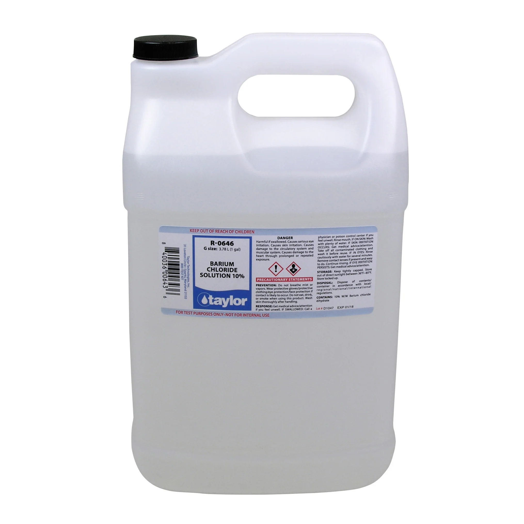Barium Chloride Solution 10%, gal