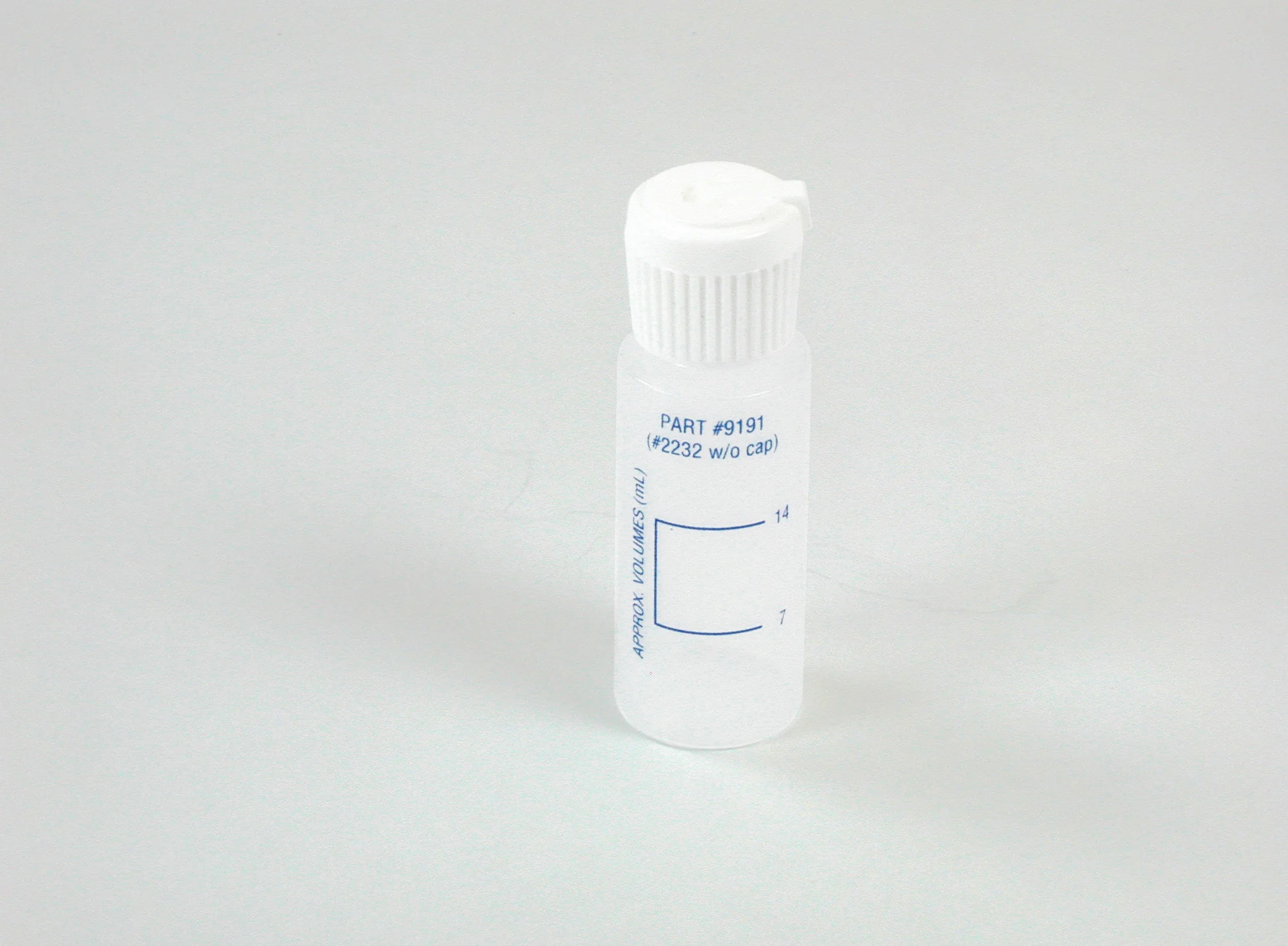 Bottle, Calibrated (7 & 14 mL), .75 oz w/ dispenser cap, plastic (for CYA)