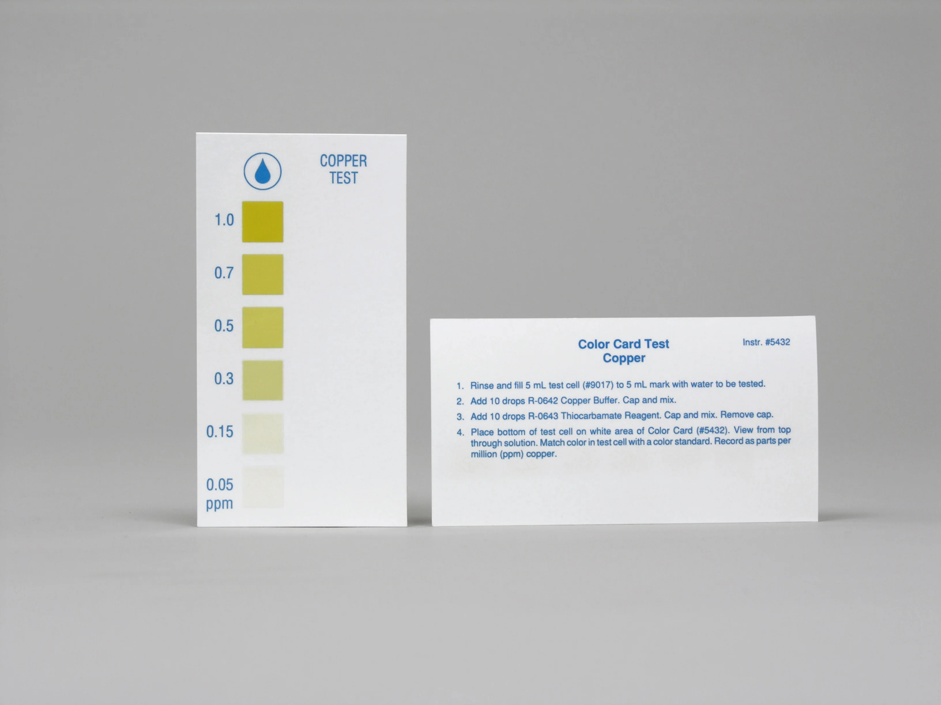Instruction/Color Card for Copper, 0.05-1.0 ppm - K-1730