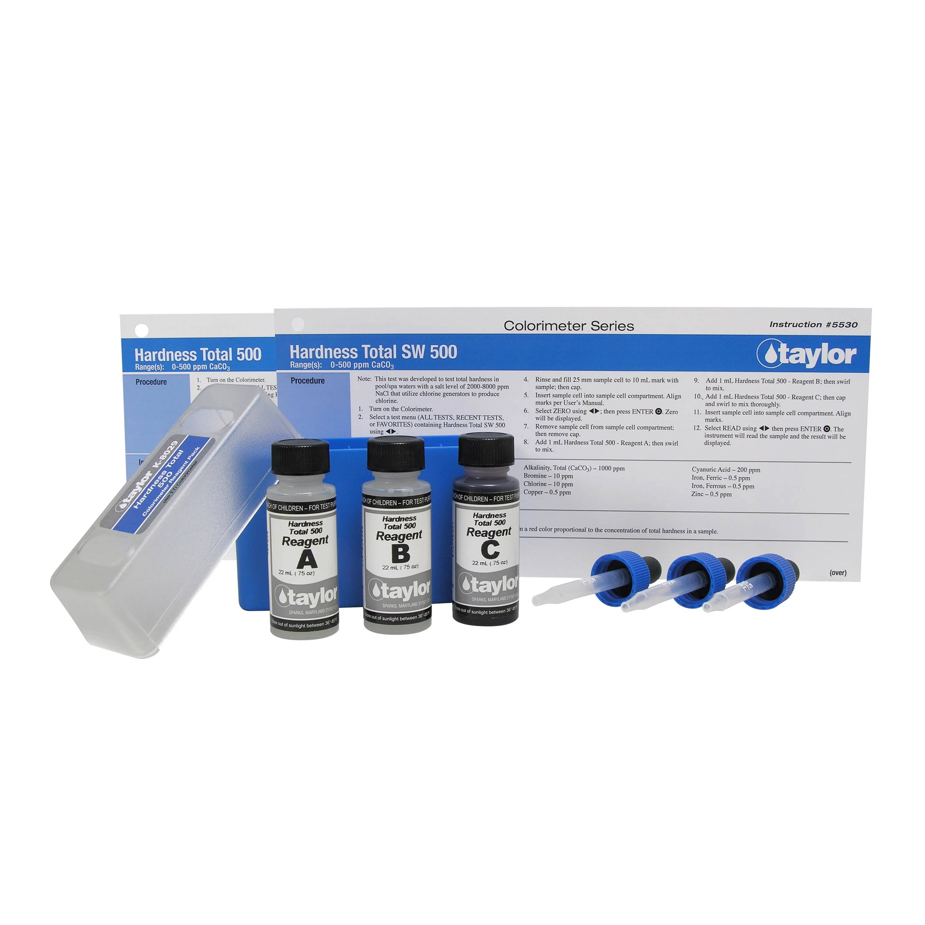 Colorimeter Reagent Pack, Hardness (total), Calmagite, 0-500 ppm