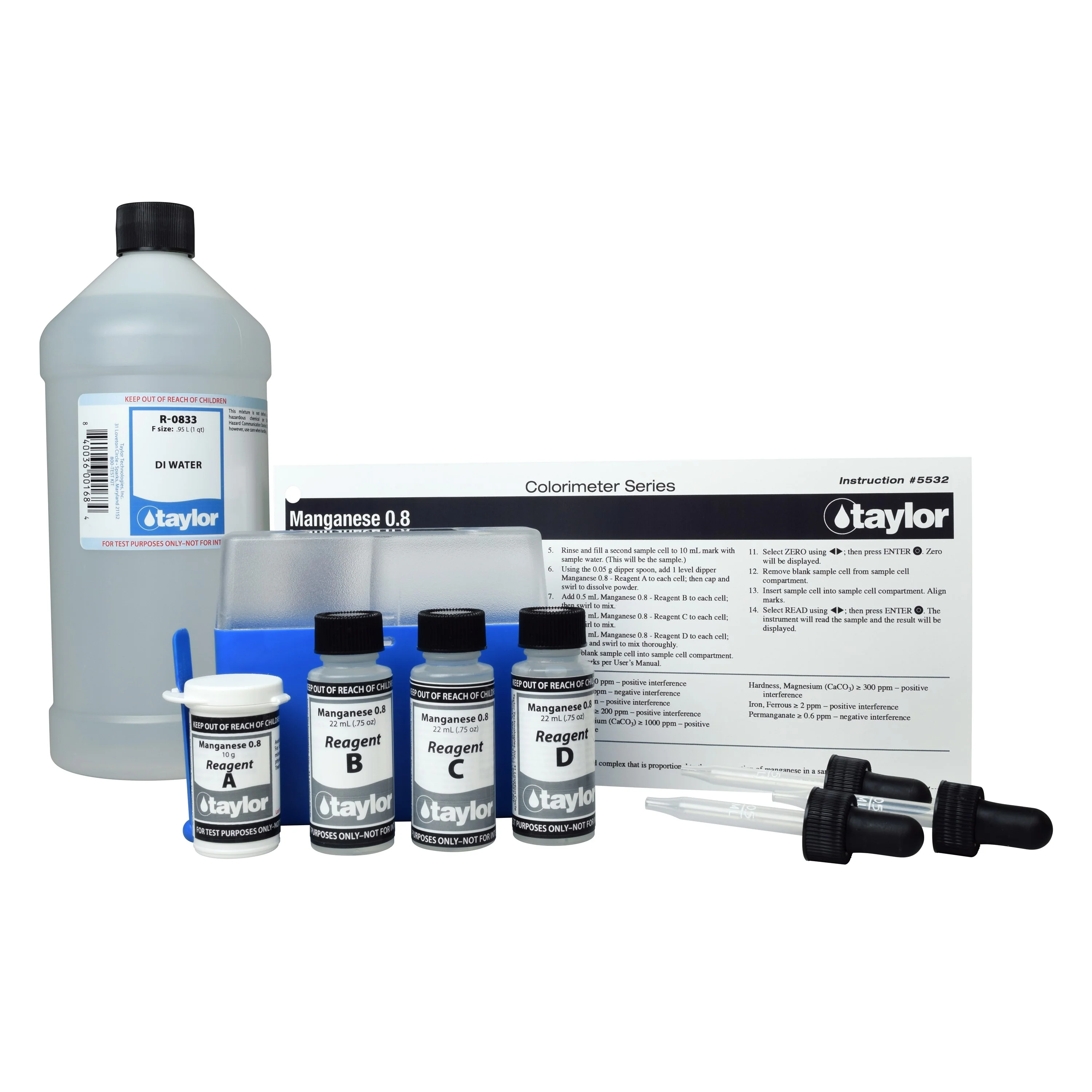 Colorimeter Reagent Pack, Manganese, PAN, 0-0.8 ppm