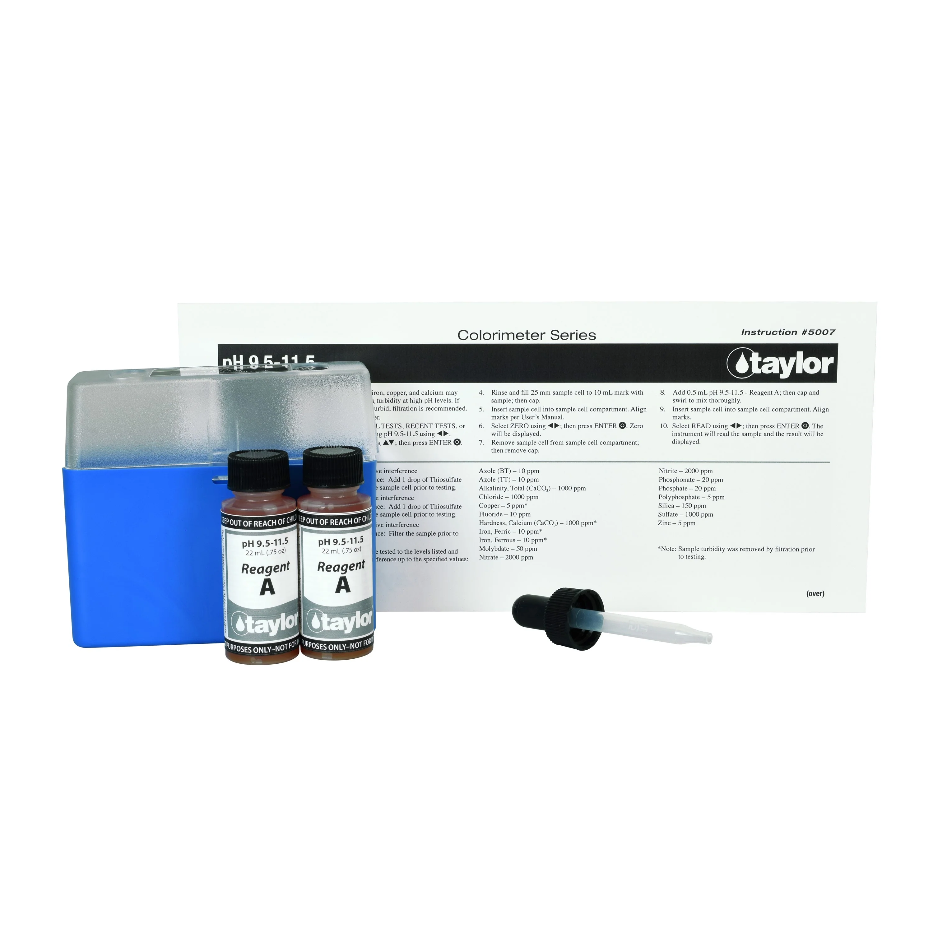 Colorimeter Reagent Pack, pH, Mordant Orange, 9.5-11.5 <9 month shelf life