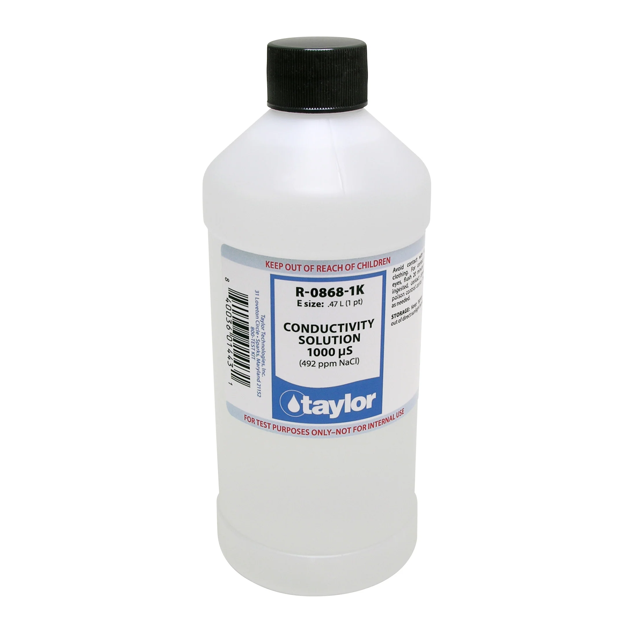 Conductivity Solution 1000 μS (492 ppm NaCl), 16 oz