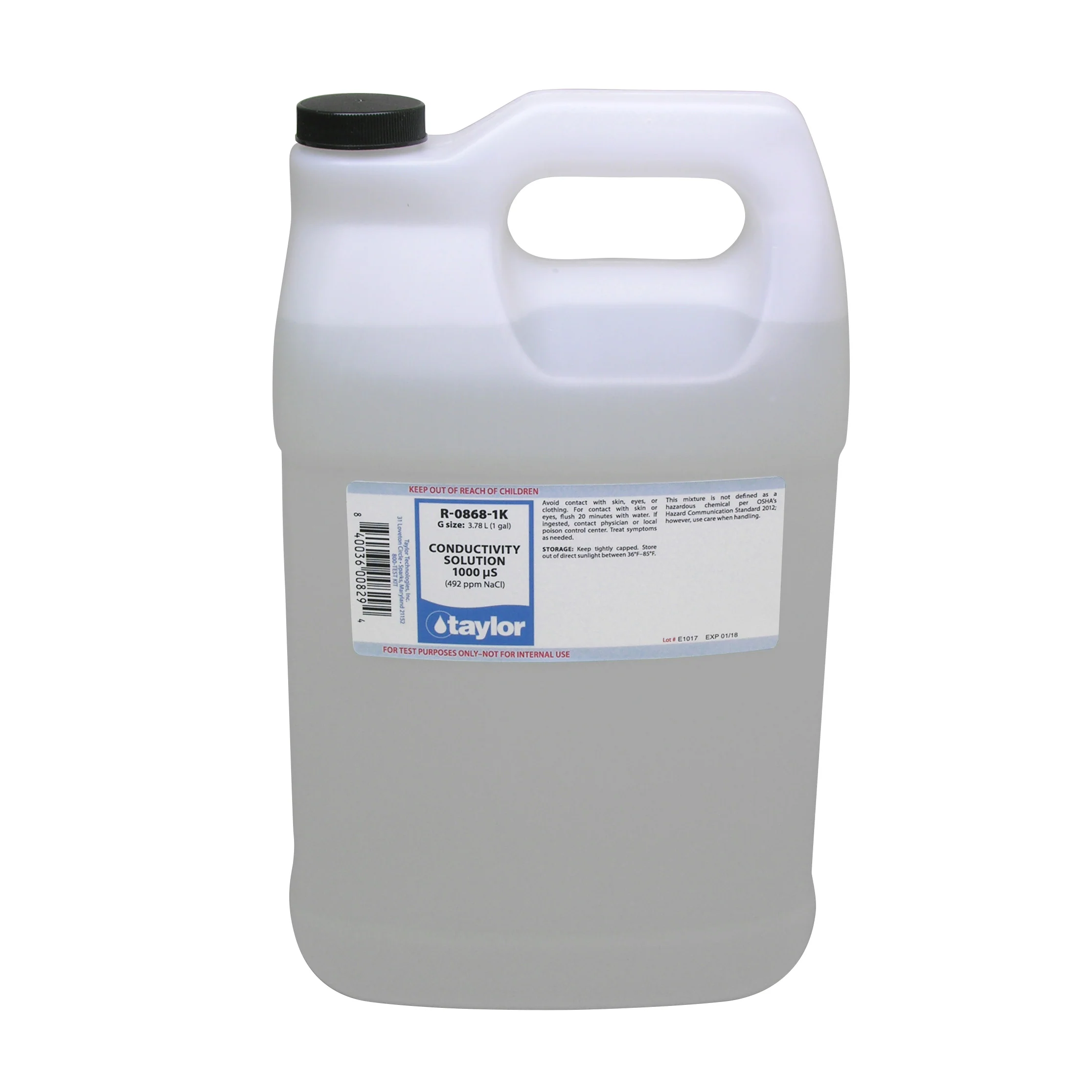 Conductivity Solution 1000 μS (492 ppm NaCl), gal