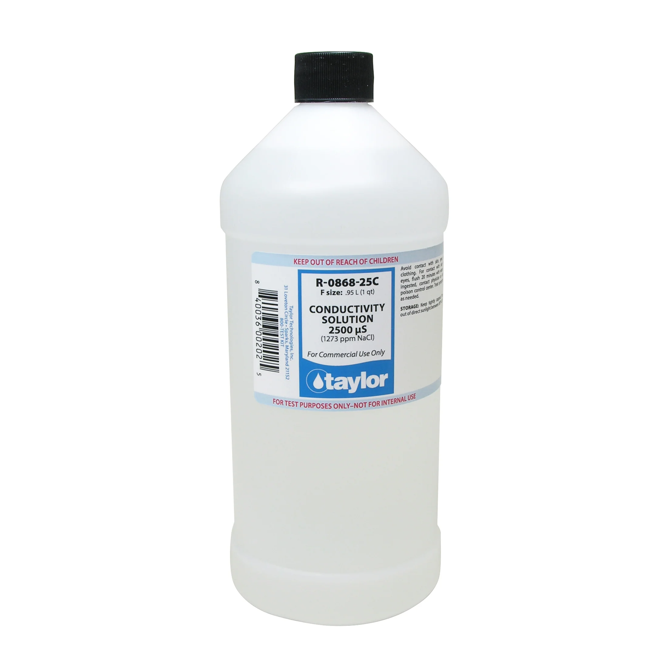 Conductivity Solution 2500 µS (1273 ppm NaCl), 32 oz