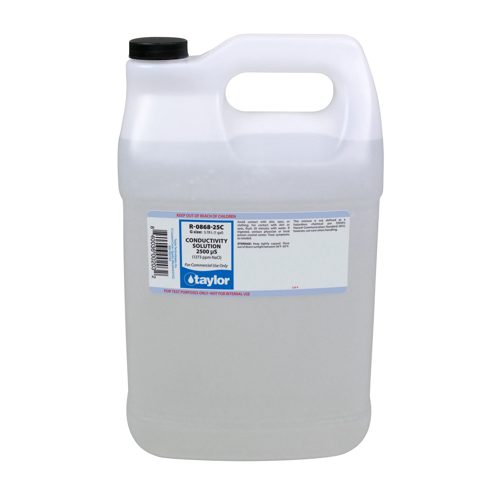 Conductivity Solution 2500 µS (1273 ppm NaCl), gal