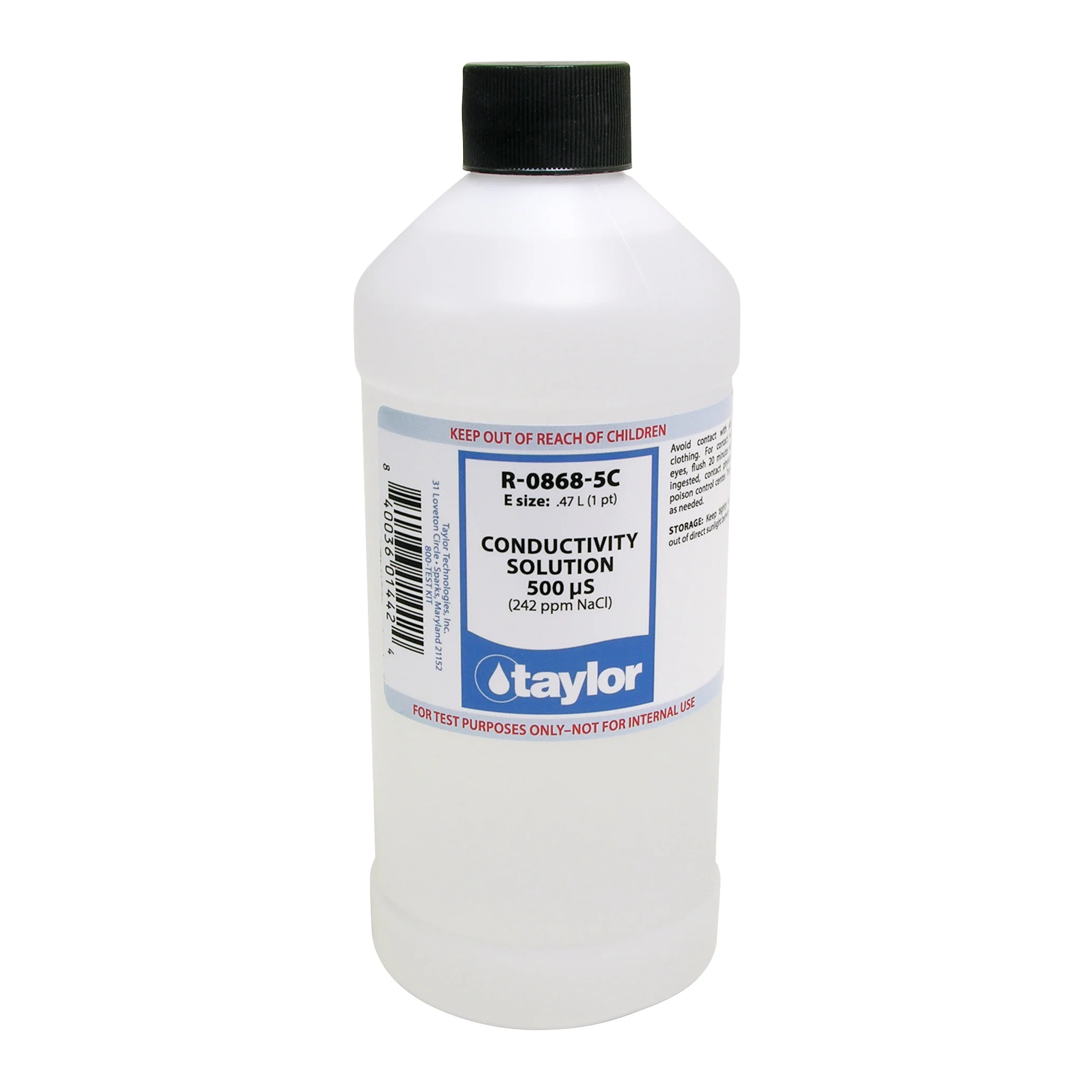 Conductivity Solution 500 μS (242 ppm NaCl), 16 oz