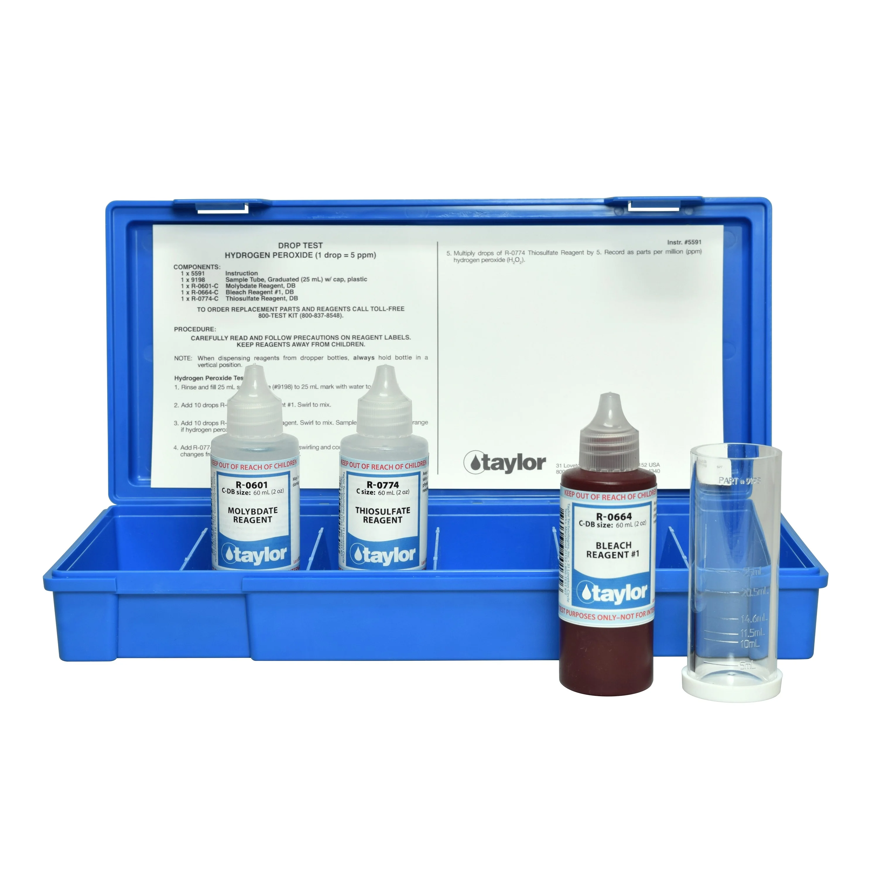 Drop Test, Hydrogen Peroxide, Iodometric, 1 drop = 5 ppm, 2 oz