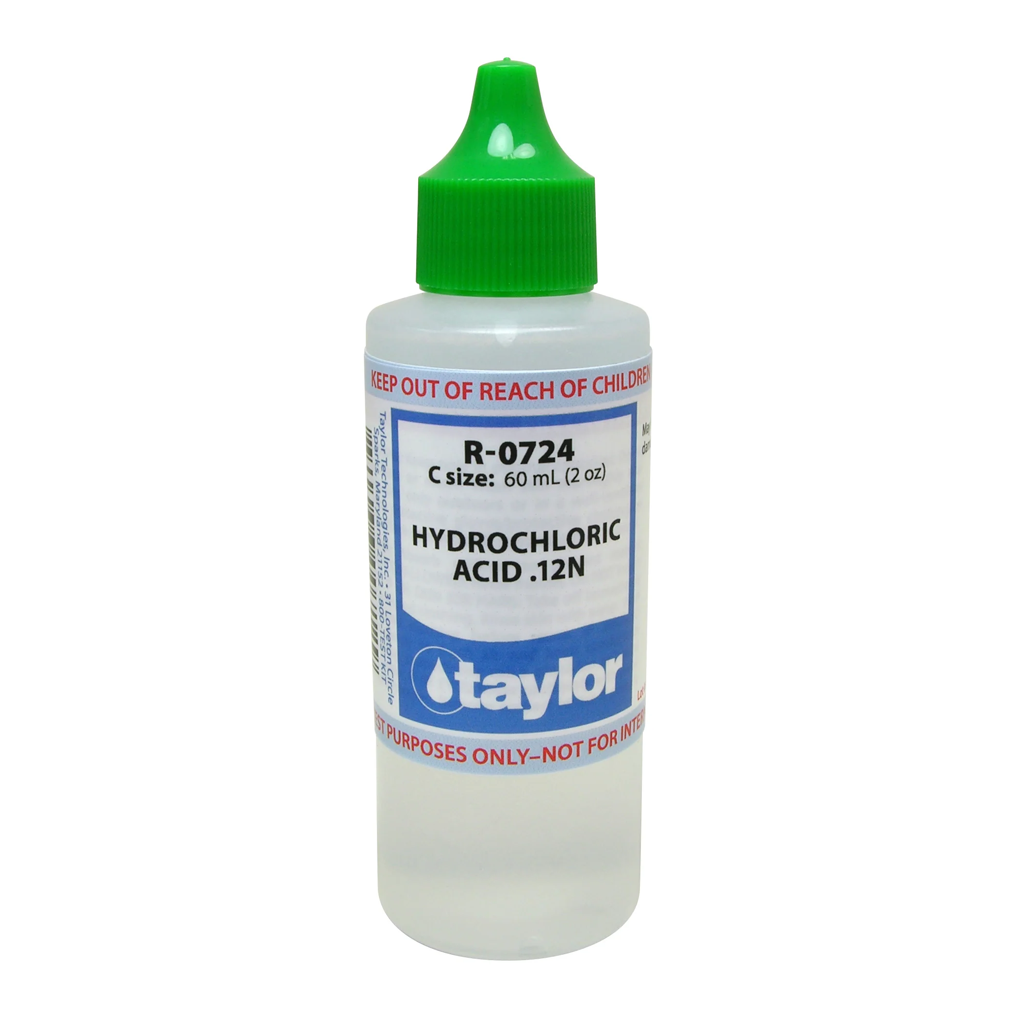 Hydrochloric Acid .12N, 2 oz, Dropper Bottle