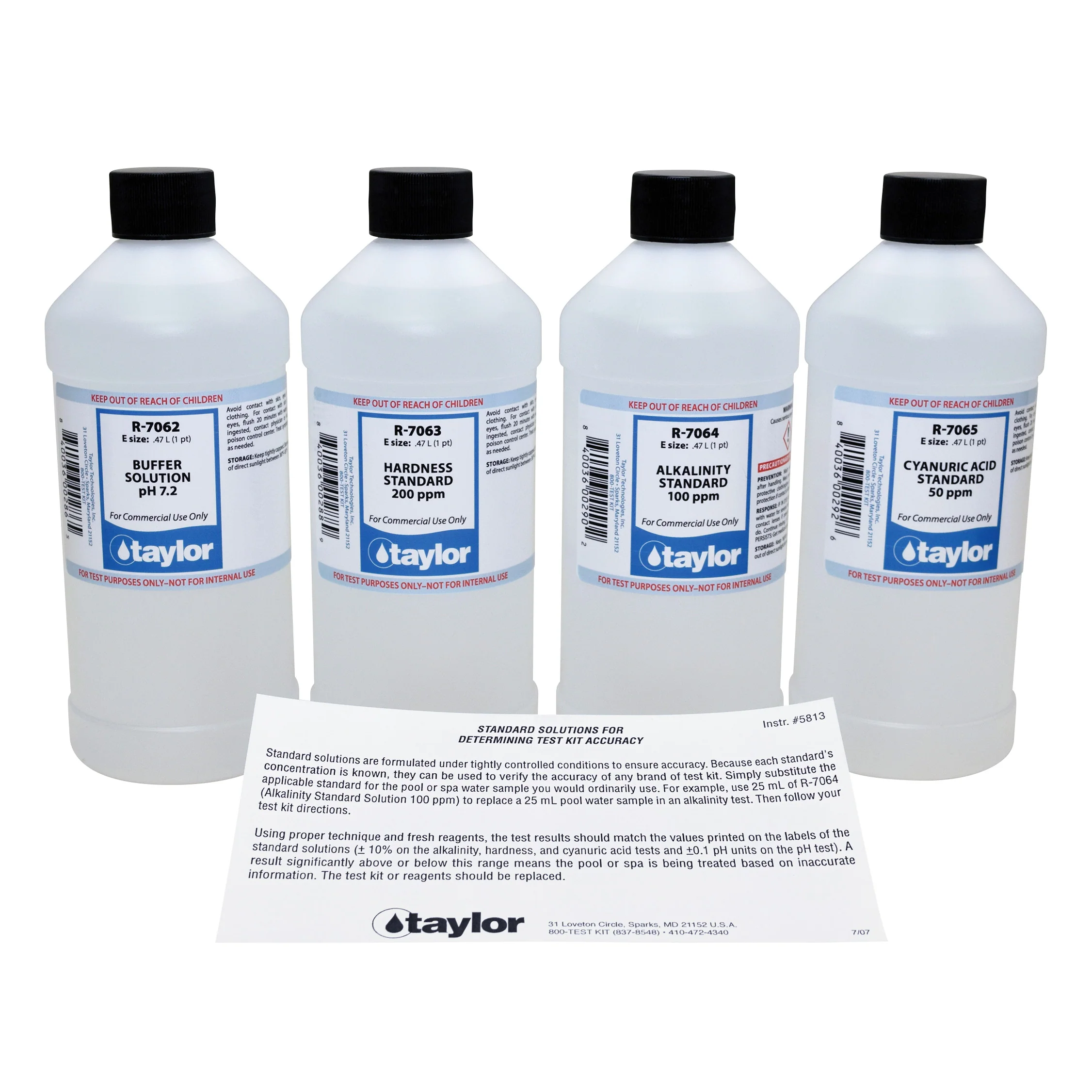 Reagent Pack, Standard Solutions, Alkalinity/CYA/Hardness/pH