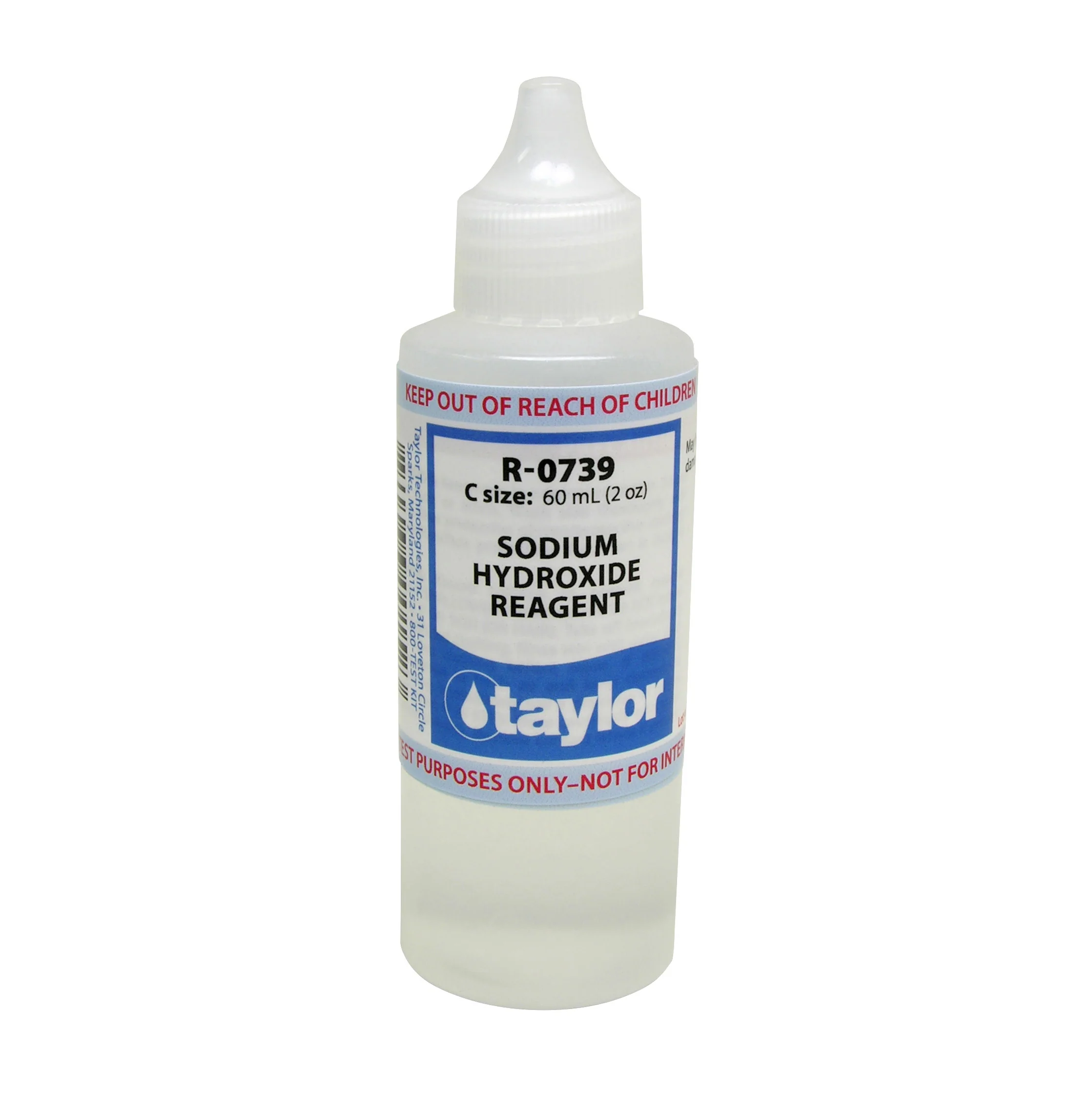Sodium Hydroxide Reagent (1 drop = 0.5 g/100 mL HCl), 2 oz, Dropper Bottle