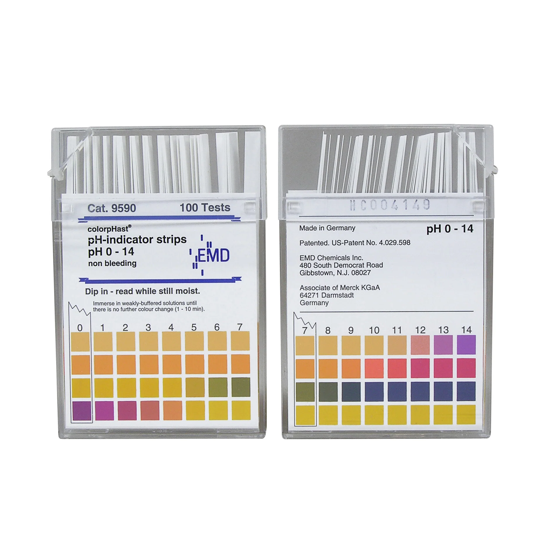Test Paper, pH, 0-14, colorpHast®, 100 strips
