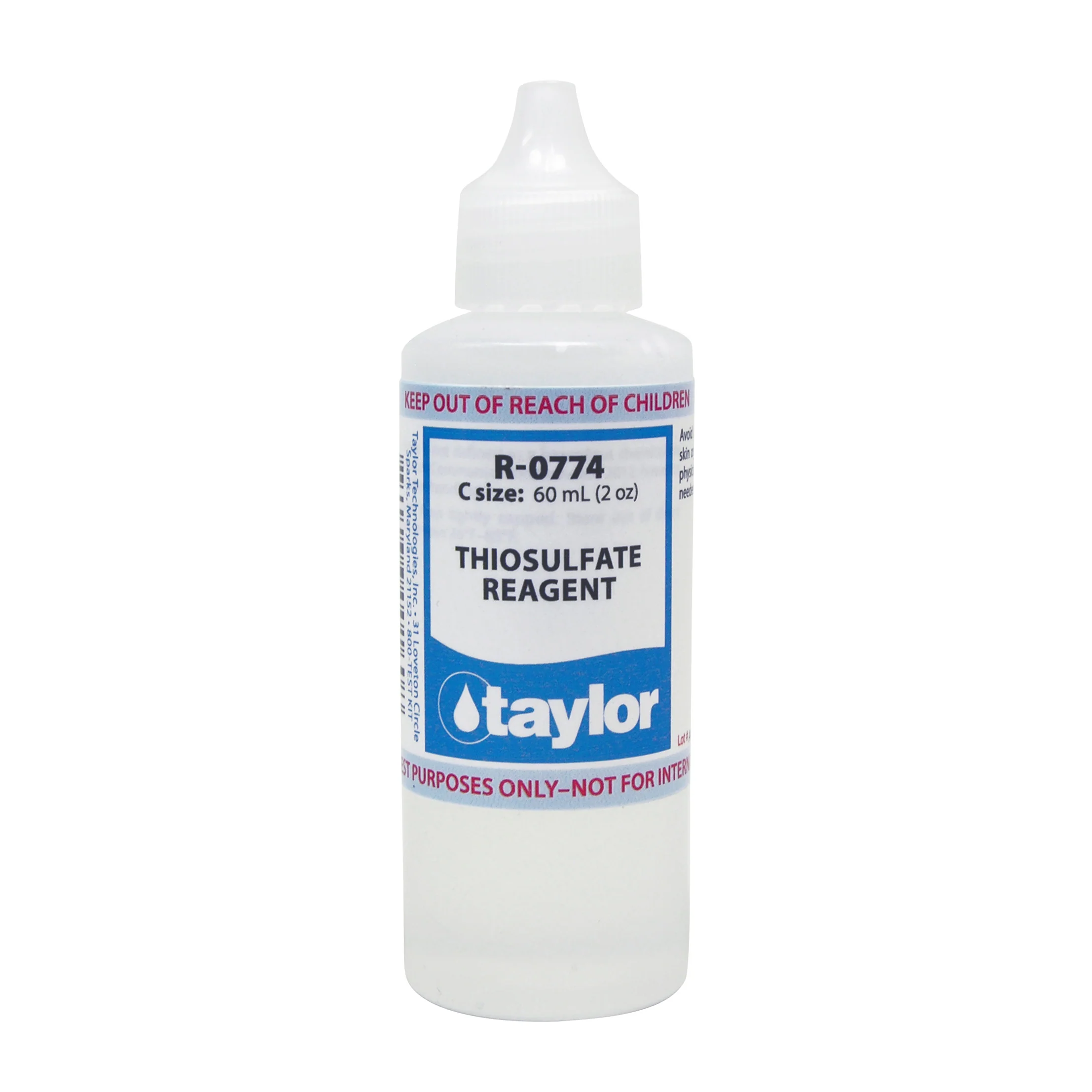 Thiosulfate Reagent (25 mL sample, 1 drop = 5 ppm H₂O₂), 2 oz, Dropper Bottle